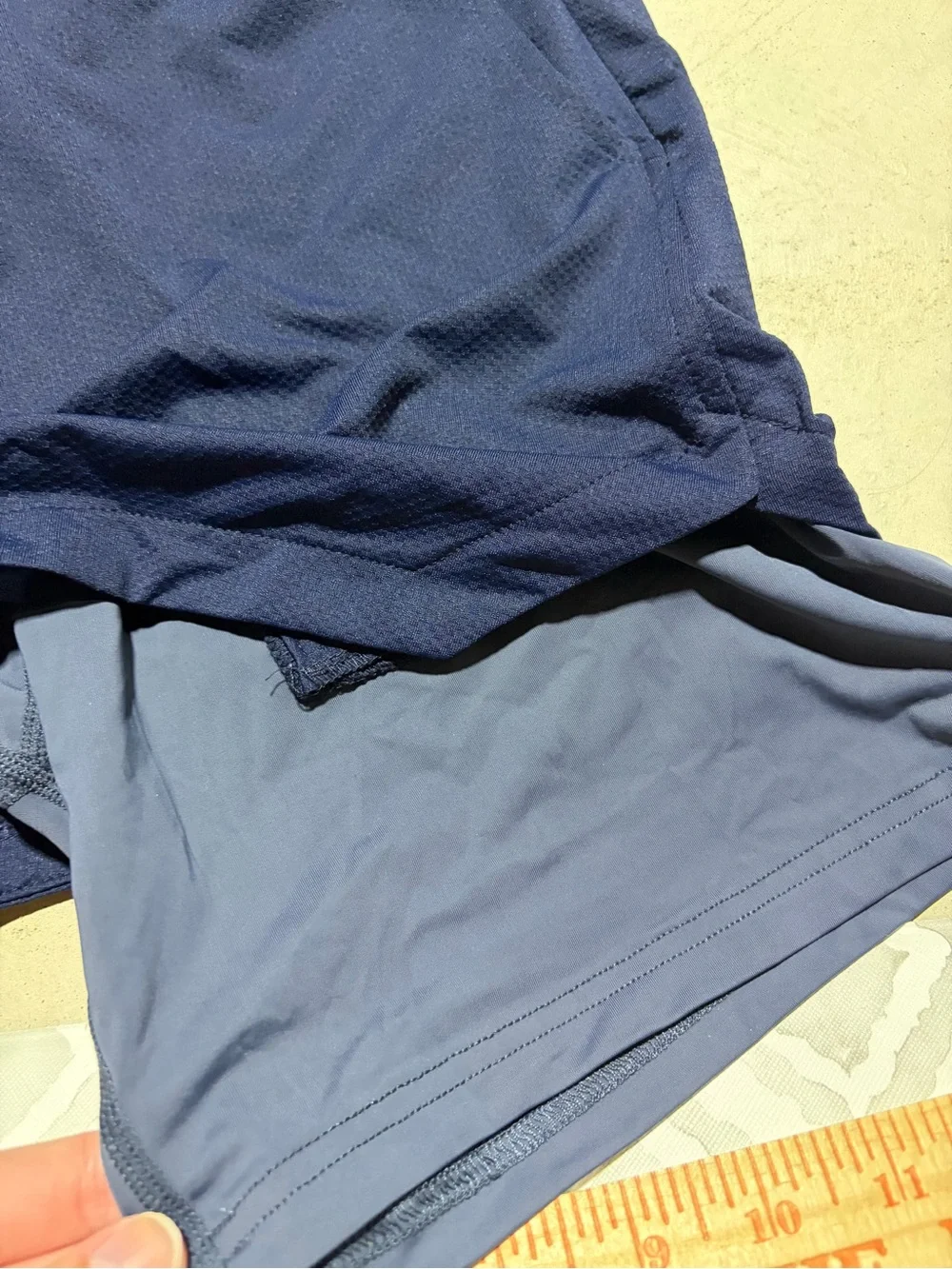 Sculpted platho Navy Athletic Drawstring Shorts liner XL